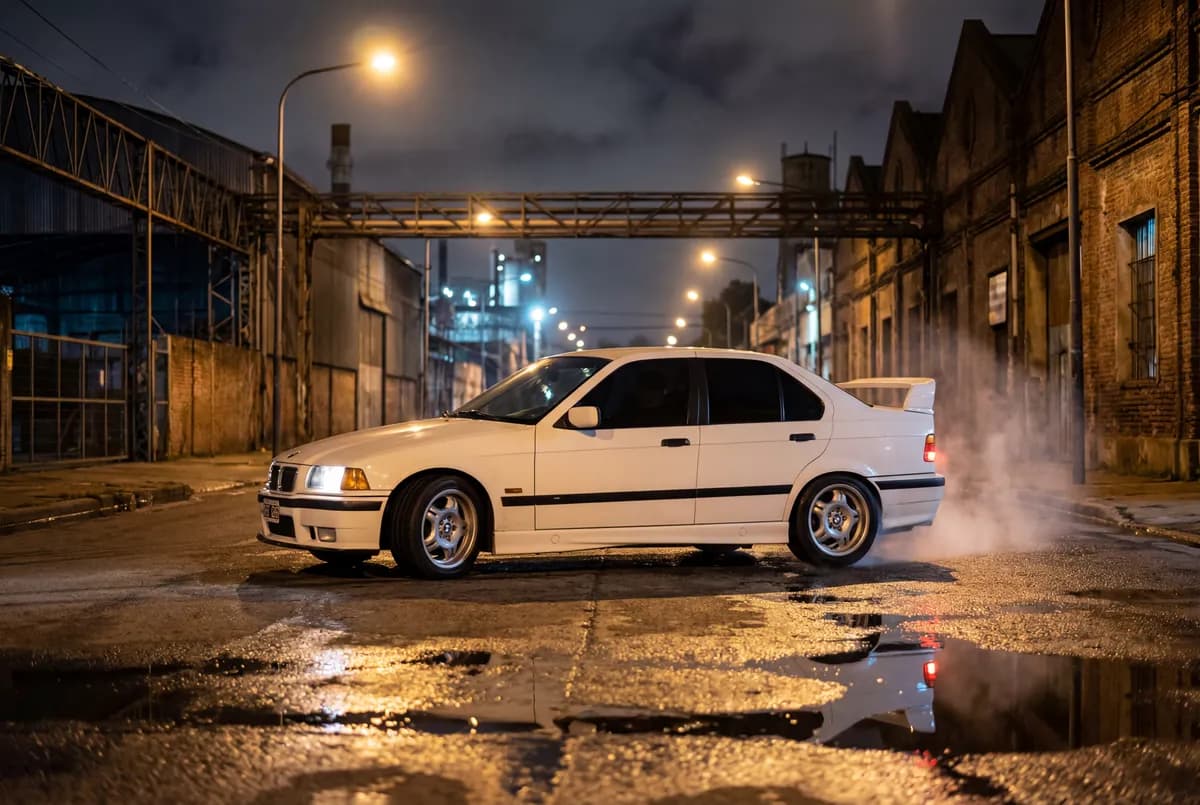 Derrape controlado BMW E36 drift taxi en autodromo cerrado